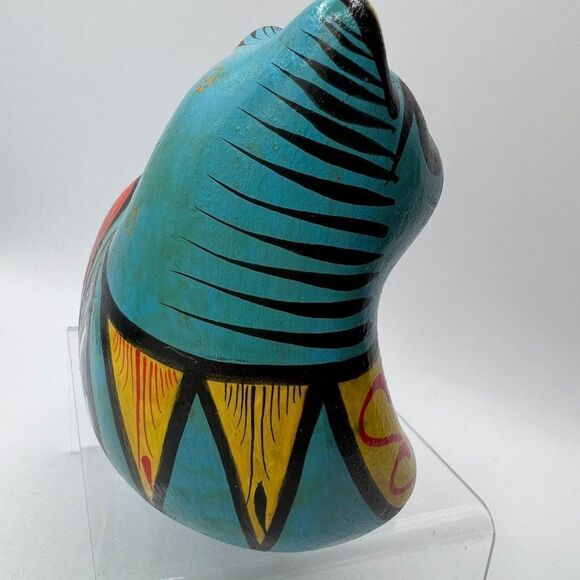 Vintage Puerto Vallarte 1990 Art Deco Cool Mexican Cat Ceramic Home Decor - Picture 10 of 13